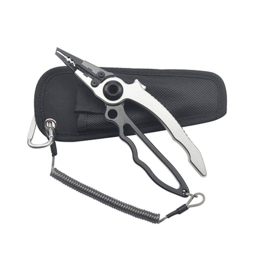BEPM Angelzange Angelnzange Angeln Zubehör Design Selbsthemmend Alumimum Multifunktions-Angelzange Lure Fishing Tool Angelgerät-Grau