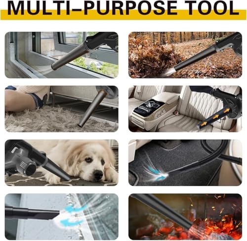 Image of 2-in-1 Cordless Air Blower & Vacuum | High-Power, Battery-Powered Handheld Blower with Variable Speed for Garden, Car, and Dust Cleaning