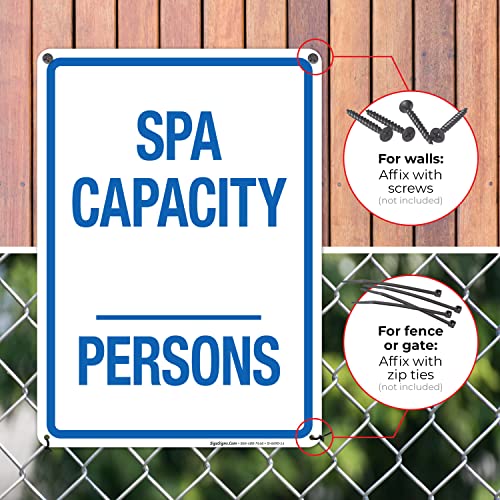 Cartel señal de capacidad para spa 10x14 pulgadas miniatura 4