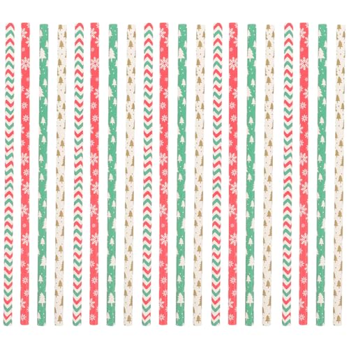 Set de 200 pitillos de papel biodegradables para Navidad miniatura 1
