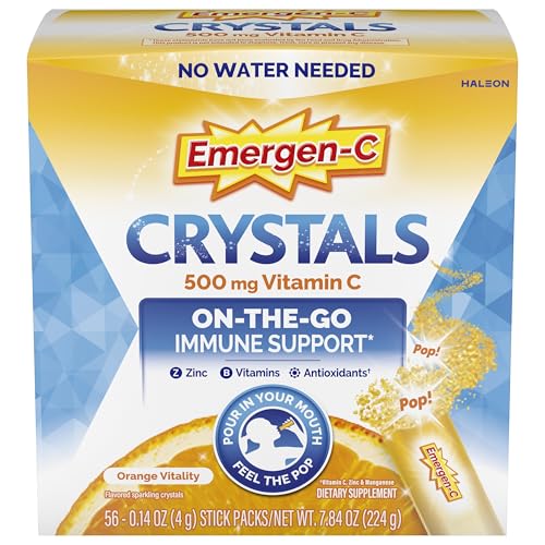 Emergen-C Vitamin C 500mg Immune Support Crystals Orange 56 Packets