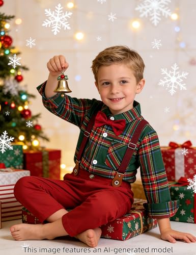 Image of A&J DESIGN Toddler Boys Formal Clothes Suspender Outfit Dress Suit 12M - 6Y