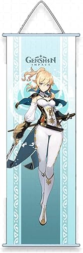 Genshin Impact Wall Scroll - Póster colgante de impacto Genshin - Pergamino de pared de 30 x 10 pulgadas (Jean)