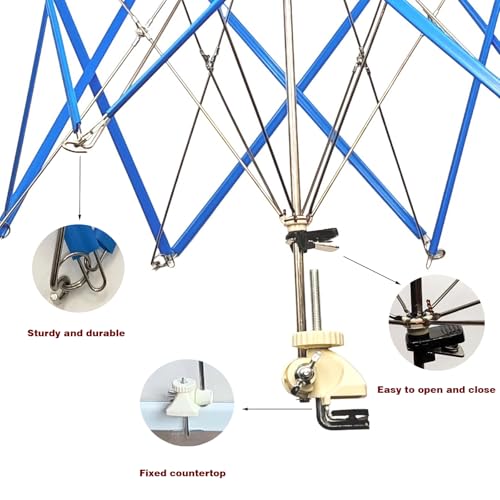 Image of OYEUYID Yarn Umbrella Yarn Ball Winder Metal Yarn Umbrella Yarn Winding Umbrella Frame Metal Ball Winding Device Knitted Yarn Management Winding Bracket