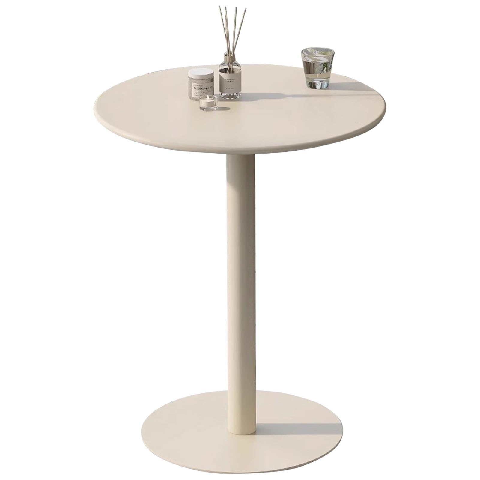 Table de salle à manger ronde – Table à cocktail étanche pour bar et bistrot – Hauteur de comptoir haute pour une utilisation en extérieur – Parfaite pour les petits bureaux et les espaces de