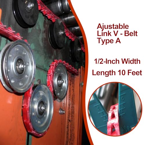 Image of Link V Belt,10FT Power Twist V-Belt 1 /2-Inch x 10 Feet A Type, Adjustable Link V Belts for Lathes, Drill Press, Table Saws and Other Woodworking Tools