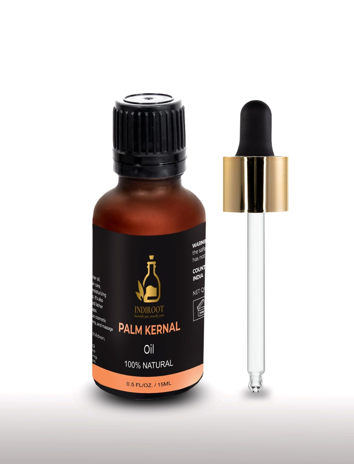 Palm Kernal (Elaeis Guineensis) Oil | Pure &amp; Natural Carrier Oil for Skincare &amp; Hair Care - 15ml/0.5fl oz