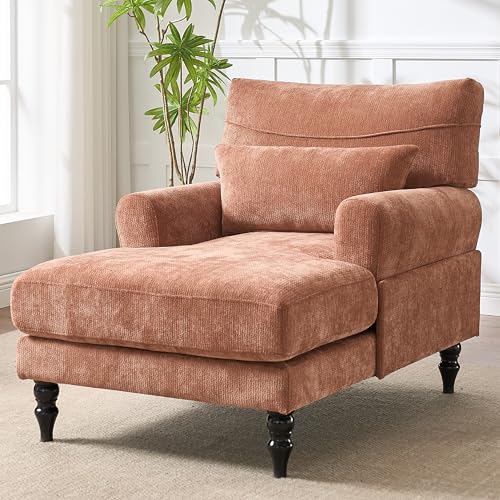 Sillón lounge reclinable tapizado naranja sencillo
