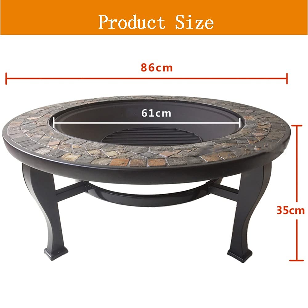 Mesa para Fogatas para Exterior, Mesa Multifuncional para Fogatas, Mesa para Fogatas para Leña Exterior con Cubierta de Pantalla De Chispas para Patio Trasero, Jardín, Patio, Hoguera
