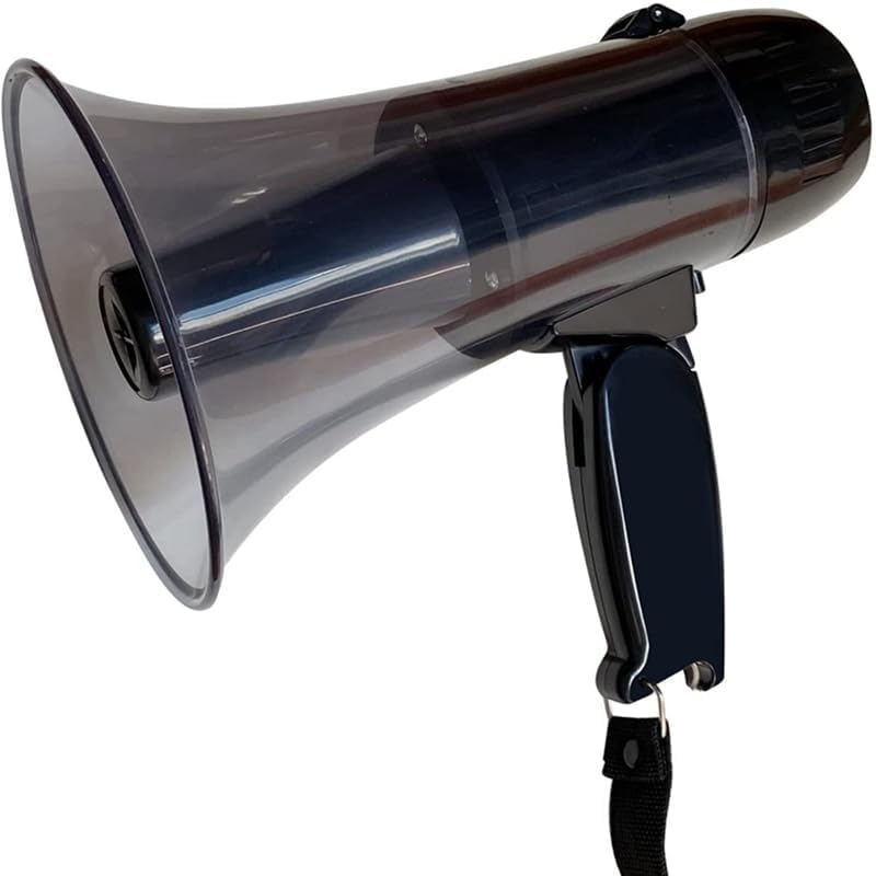 POCHY Moda Megáfono Megáfono de Mano 20 W Modos de Alarma de Sirena incorporados Altavoz de megáfono con grabación de 240 s y Puerto USB Altavoz de megáfono para Exteriores Bonito