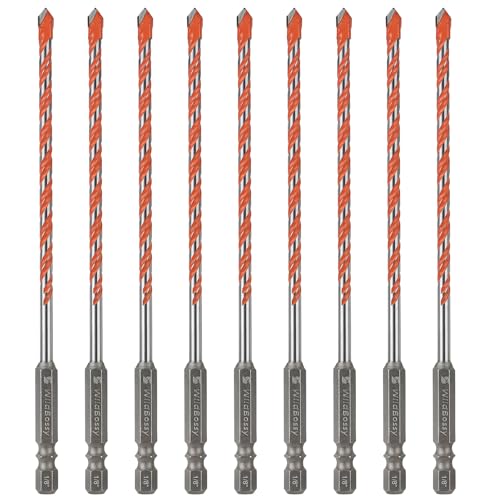 Concrete Drill Bits, 1/8" Hex Shank Masonry Bits, 10PCS