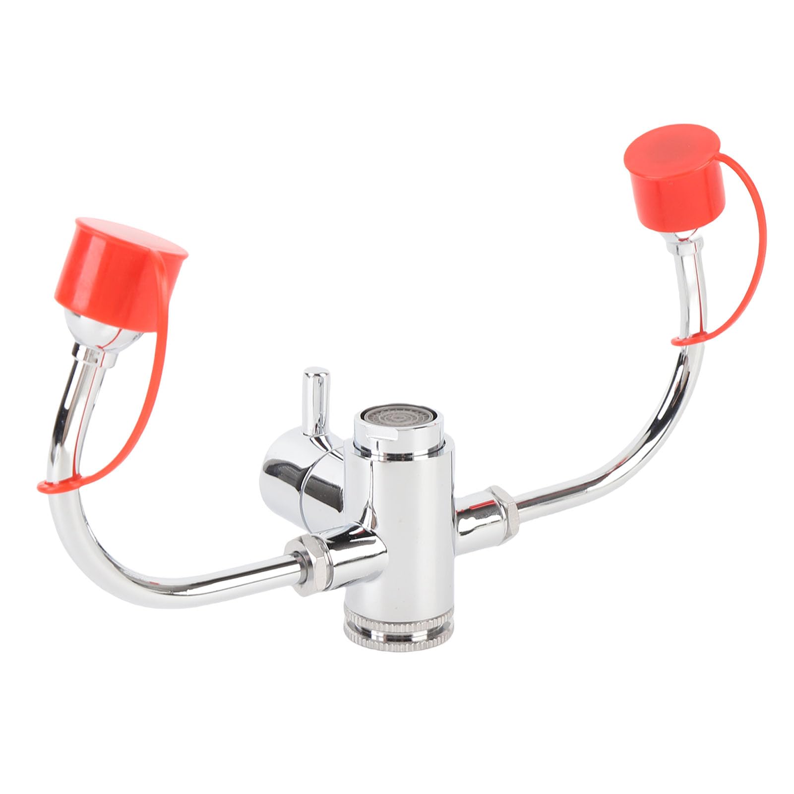 Station de Lavage Oculaire Montée sur Robinet avec Couvercle, Débits D'eau Réglables et Station de Lavage Oculaire D'urgence Rotative à 360° Kit de Fixation pour évier avec 3