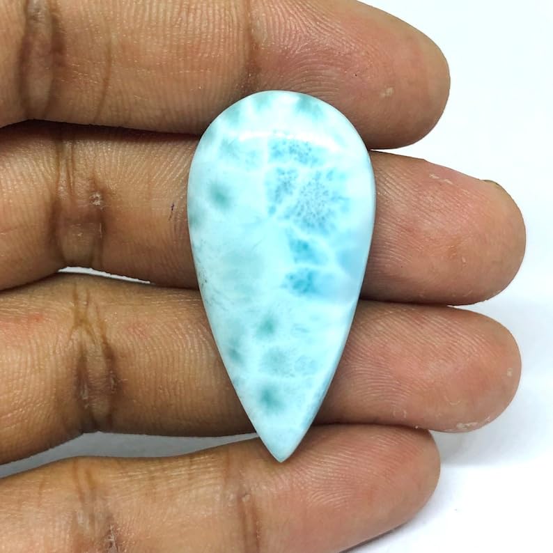 Larimar pour bricolage bijoux pierre naturelle forme poire cabochon - 4