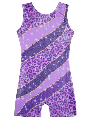 Image of HOZIY Gymnastics Leotards for Girls Unicorn Aurora Rainbow Mermaid Dinosaur Cupcake Sparkle Biketard Toddlers Kids Children