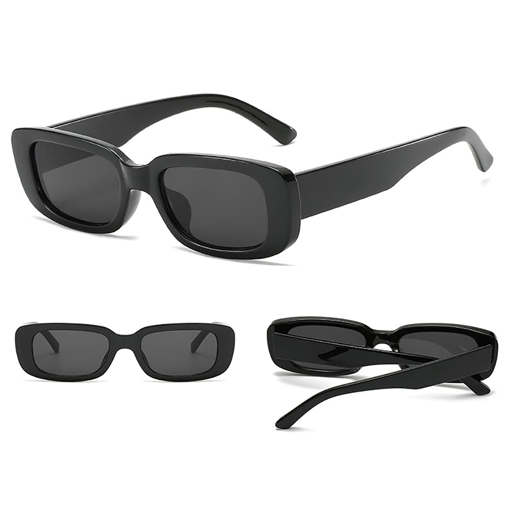 Retro Rechteck Sonnenbrille Damen Herren Chunky Sonnenbrille Vintage Small Square Fashion Brille