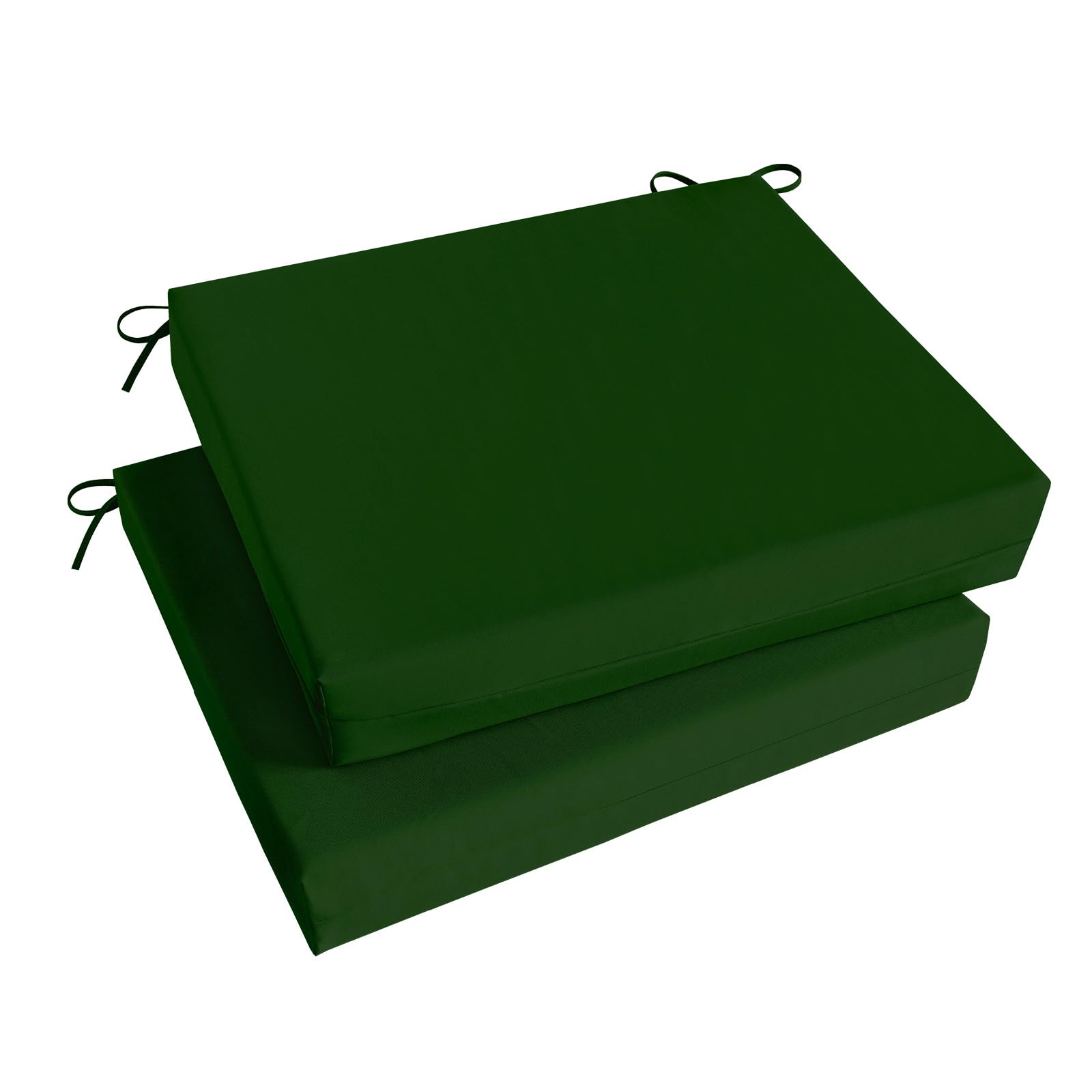 Basic Beyond Outdoor Chair Cushions Set of 2, Square Corner Outdoor Cushions for Patio Furniture, Water Resistant Patio Chair Cushions with 2 Ties,