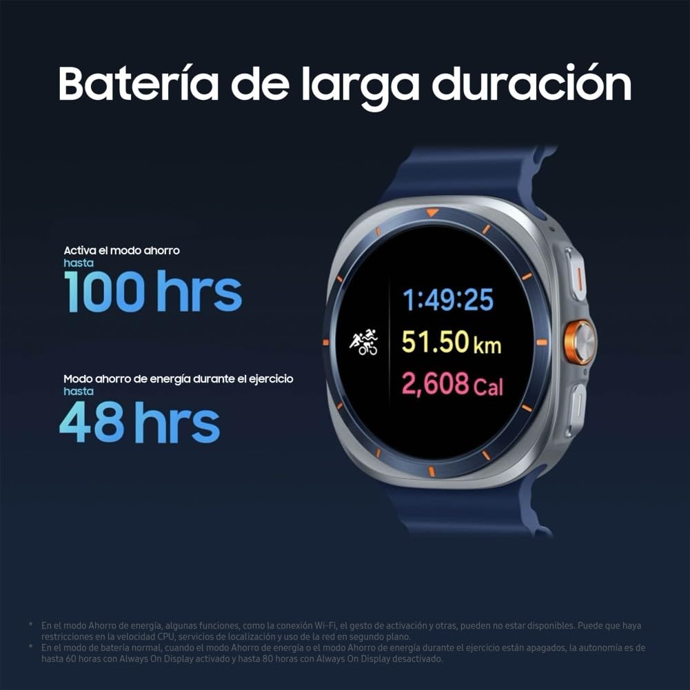Samsung Galaxy Watch Ultra 2025 47mm - Smartwatch LTE con IA, Titanio, Botón Personalizable, Control de Salud, Garantía del Fabricante 3 Años + 1 año Extra, Plata Titanio (Versión española)