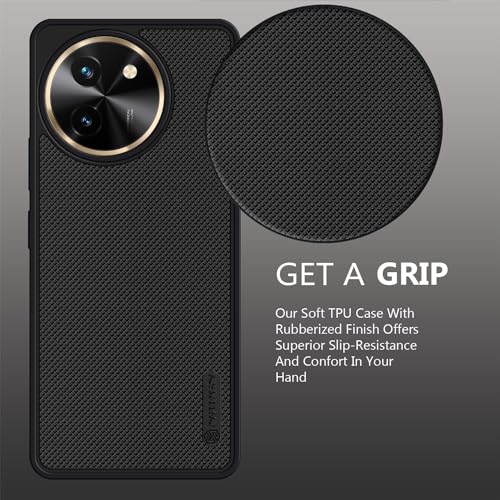 Image of FabeKee Back Cover Case for Vivo T3x 5G| Slim & Lightweight | Ultra-Premium Design | Camera Protection Bump | Fabric Texture Back Case Cover Vivo T3x 5G (PC & TPU, Black)