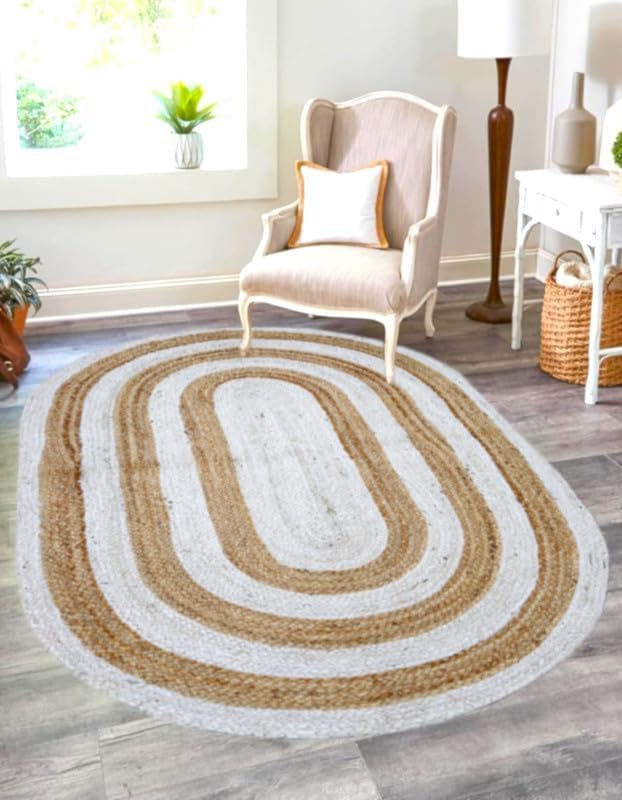 Tapis en jute tressé main résistant pour protéger le sol de cuisine