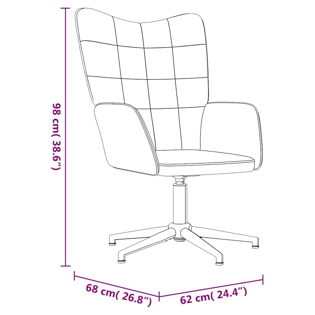 Fotel relaksacyjny, kremowo-biały, z taboretem z aksamitu i PCW, obracany o 360 stopni, fotel tapicerowany ze stalowym stelażem, 62 x 68 x 98 cm, do salonu i sypialni