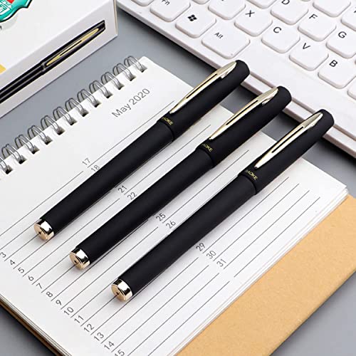 Image of Levin 12pcs Baoke gel ink Roller Ball pen,fine point, 1.0mm large capacity special student examination office neutral pen. (Black)
