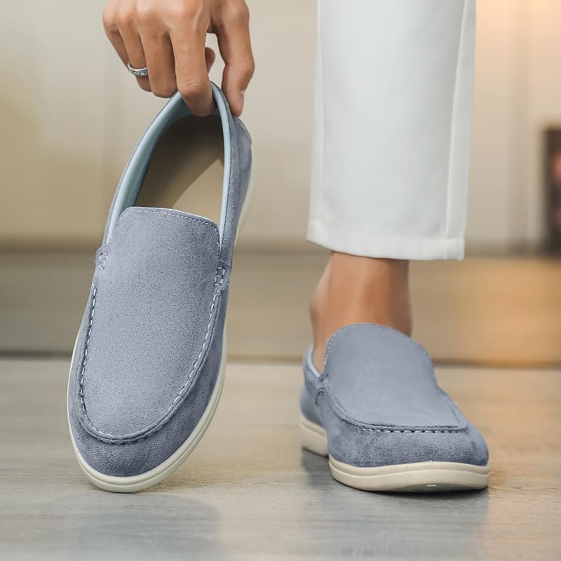 Men's Slip-on Loafers-Black Suede Comfort Casual Shoes,Casual Suede Loafers, Slip-On Comfort Shoes, Available in Grey, Tan, Charcoal3