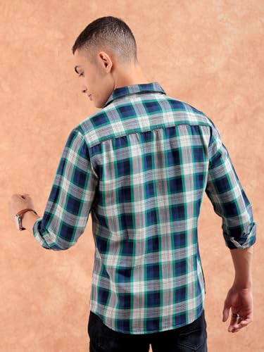 Image of The Indian Garage Co Men's Checkered Slim Fit Casual Shirt
