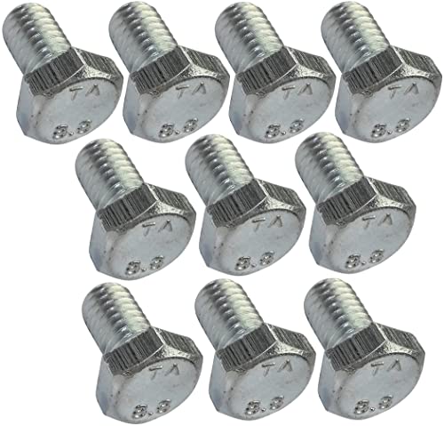 AERZETIX - C47300 - Satz von 10 stück - bolzen schrauben sechskantschrauben M6x10 - mit sechskantkopf - Ø6x10mm - DIN 933 - klasse 8.8 - aus verzinktem stahl - heimwerken - montagewerkzeug eisenwaren