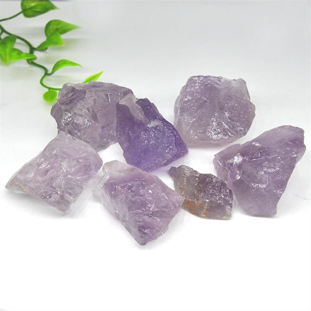 QINGQI schön Natürlicher Heller Amethyst-Rohstein, Mineralienproben, große Trommelsteine, heilende Quarzkristalle, Reiki-Edelstein-Kollektion Geschenk (Size : 500g)