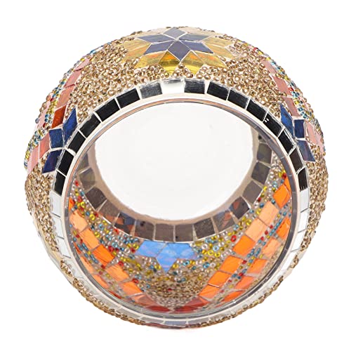 Multiuso: l'esclusivo motivo a mosaico non è per un candelabro, ma può anche essere utilizzato come vaso in vaso, porta trucchi, portapenne da ufficio, aggiungendo bellissimi colori alla scrivania e al davanzale della finestra.