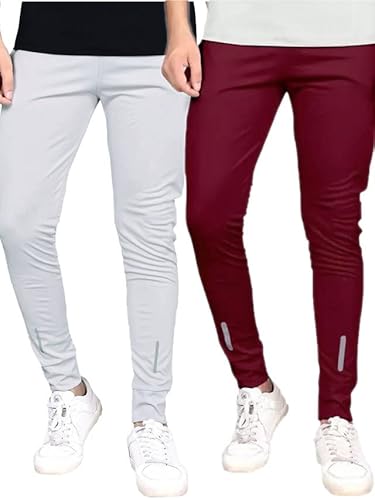 Men's Lycra Full Elastic Sport Wear Stretchable Track Pant Combo Pack of 2