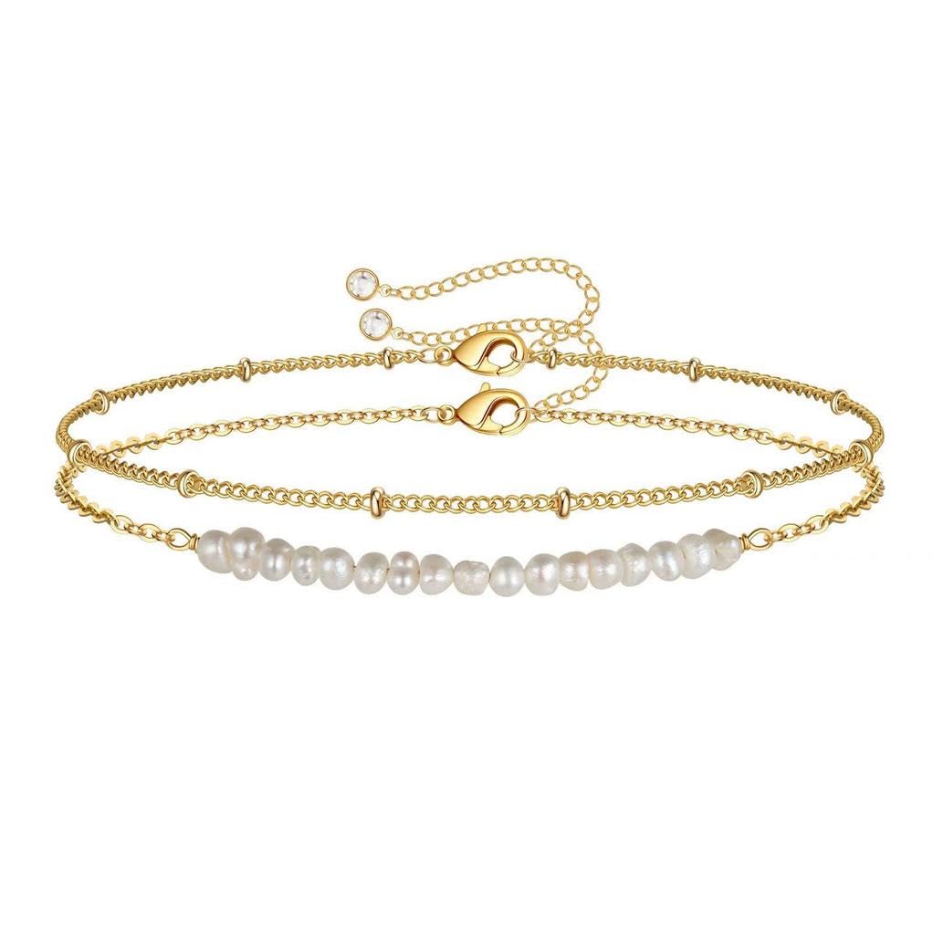 El Regalo 2PCs Delicate Stainless Steel Evil Eye/Pealrs Chain Bracelets Set for Girls & Women- Waterproof, Anti Tarnish Bracelets Set (Pearls Chain Bracelets) (B0CYX8SSLN) Amazon Price History, Amazon Price Tracker