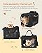 Feandrea Hundebox faltbar, Transportbox Hund, S, Hundetasche, Oxford-Gewebe, Netzstoff, atmungsaktiv tragbar transportabel, Metallrahmen, mit Griffen, Taschen, 50 x 35 x 35 cm, schwarz PDC50H