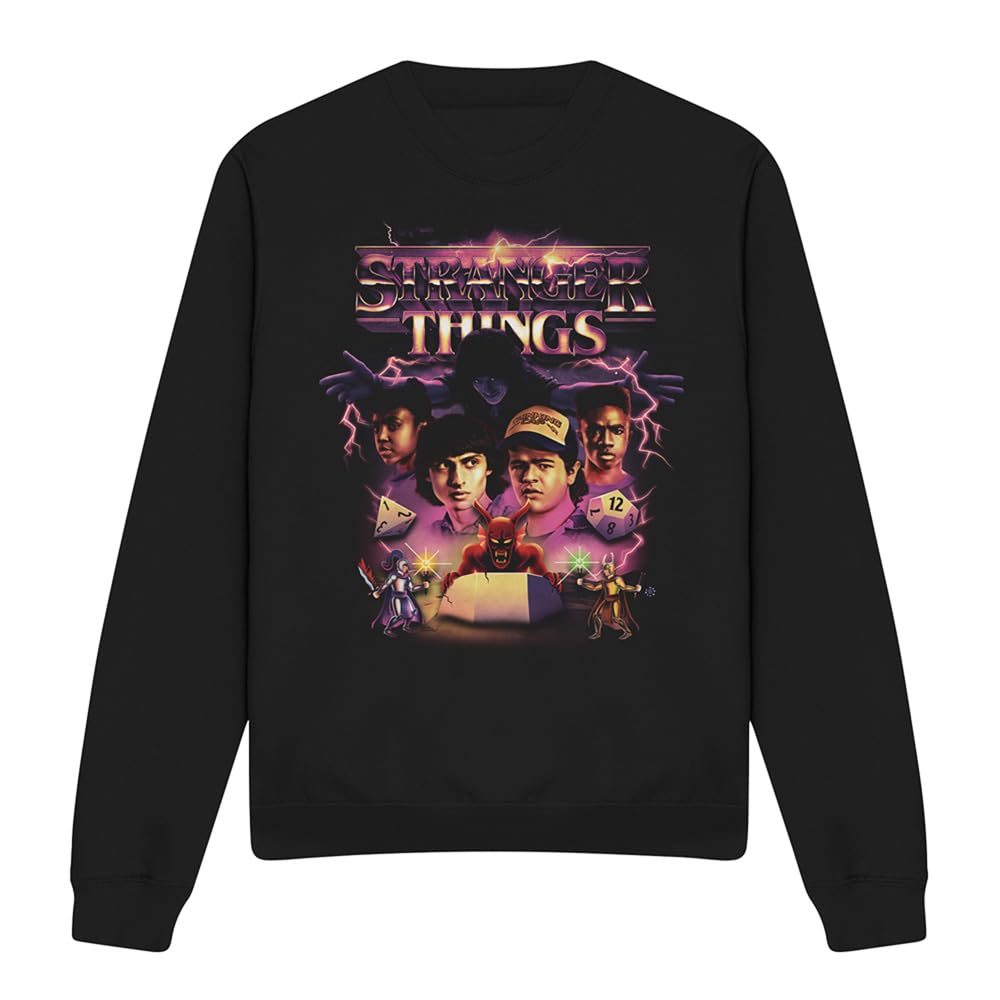 Stranger Things Group Thunder Metal Band Unisex Sweatshirt Black