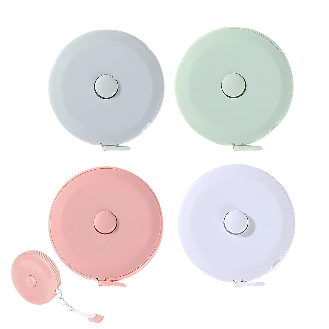 4 Piezas Cinta Métrica Corporal Para Cuerpo Suave Retráctil,1,5 M Cinta Métrica Para Coser Tela Tailor Cloth Craft Cinta De Medición,Cinta Métrica Retráctil Doble Cara Para Esquema