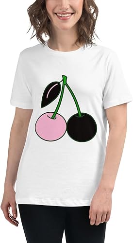Sweet & Sassy Camiseta relajada de cereza negra y rosa