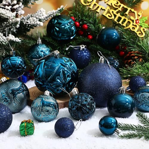 Soulchen 4 Size Navy Blue Christmas Balls...