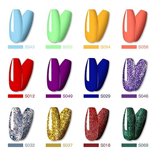 ROSALIND UV Nagellack Set Shellac 12 Farben Mini Gel Nagellack Set LED/UV Lamp Lack Soak Off Gel Nail Polish für Nagel… – Bild 3