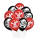 Oblique Unique® Piraten Luftballon Set mit Totenkopf Ballons für Kinder Geburtstag Motto Party Feier Spielen Schwarz Rot Weiß