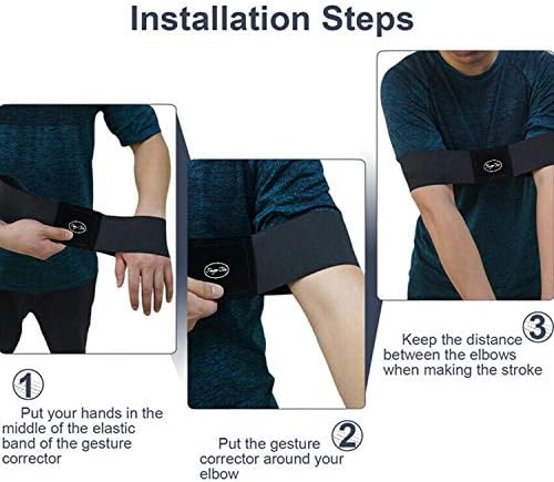 Jeantet Sport Golf Swing Trainer Aid Grip Secret Arm Band Trainer Value 1/2 Pack, Golf Training Aids Professional Motion Posture Correction Belt For Men Women Kids (1 Pack Golf Swing Band-Black)