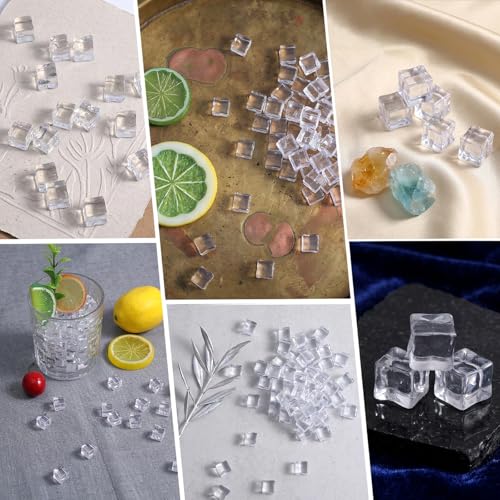 Cubos de Hielo Falsos Acrílicos Transparentes 12mm 100 piezas miniatura 7
