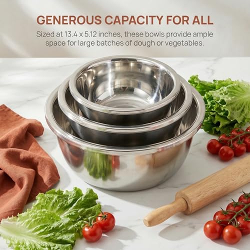 Set de 3 Tazones de Acero Inoxidable 15 Quart miniatura 3