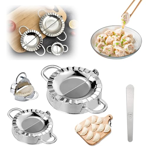 2 Piezas Máquina Para Hacer Bola de Masa, Cuchara de Relleno, Dumpling Maker, Molde Empanadillas Acero Inoxidable Empanadillas Maquina, para Pie, Hacer Raviolis, Empanadillas