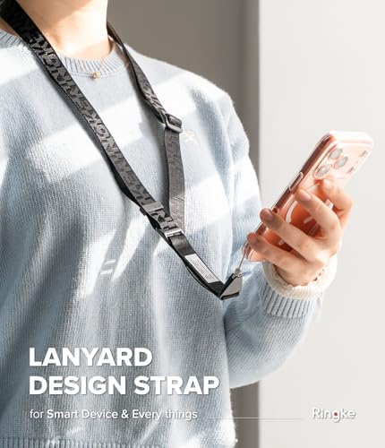 Image of Ringke Lanyard Design Strap Lettering Shoulder Neck Hand Wrist Designed for Cell Phone Cases, Keys, Cameras & ID QuikCatch Lanyard Adjustable String