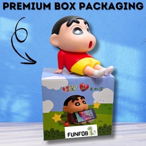 Image of FUNFOB Shinchan Action Figure | Shin chan Figurine Cartoon Figures Toys for Boys & Girls PVC Multicolour (Shinchan Mobile H with Box (Red))