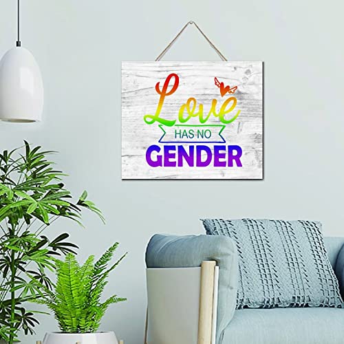 Plaque bois Love Has No Gender rétro : décoration murale de table - 4