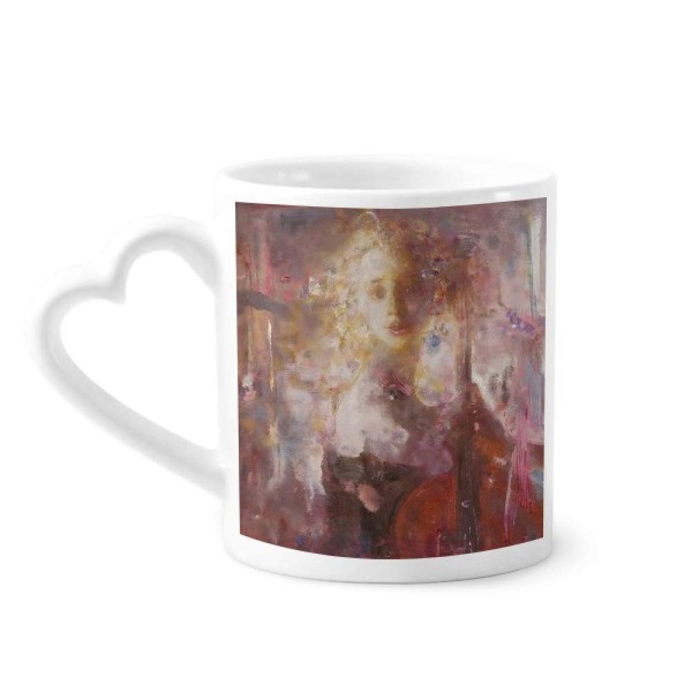 DIYthinkerSarabande XJJ Oil Painting Mug Coffee Ceramic Drinkware Glass Heart Cup