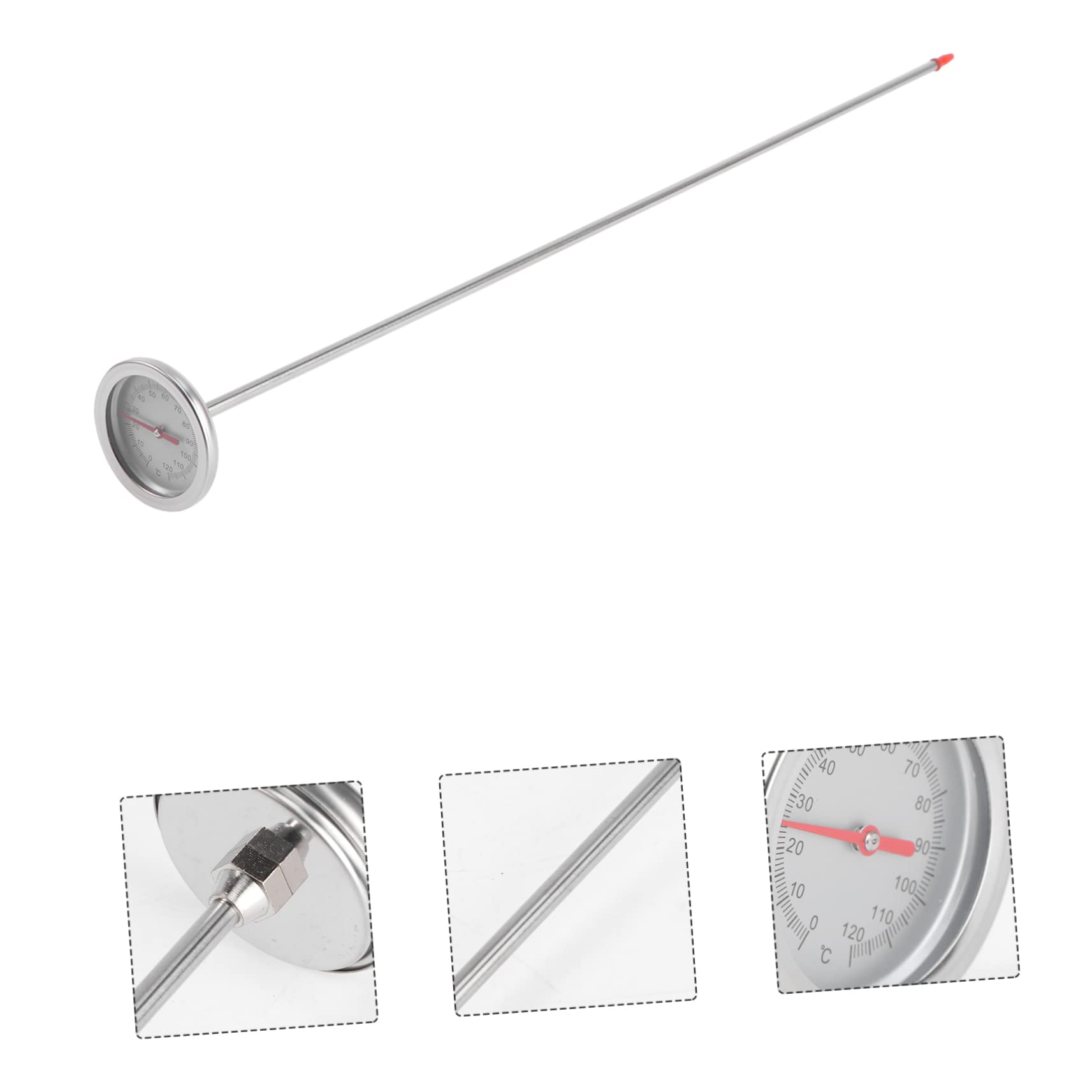 POPETPOP 3 Pcs Compost Thermomètre Thermomètre De Bureau À Induction Extensible Accessoires Détecteur De Température du Sol Acier