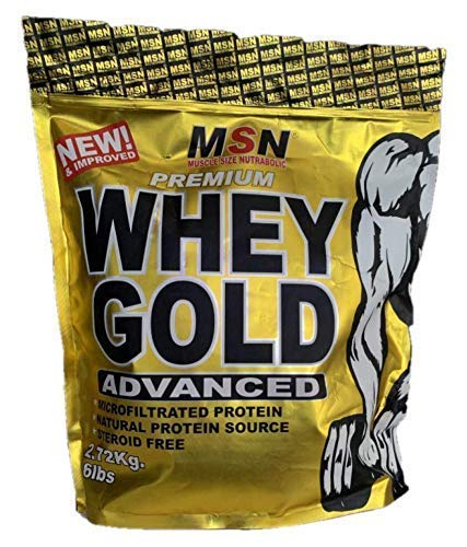 MUSCLE SIZE Premium Whey Gold Advanced Protein Supplement (6lbs,2720kg) (STRAWBERRY)