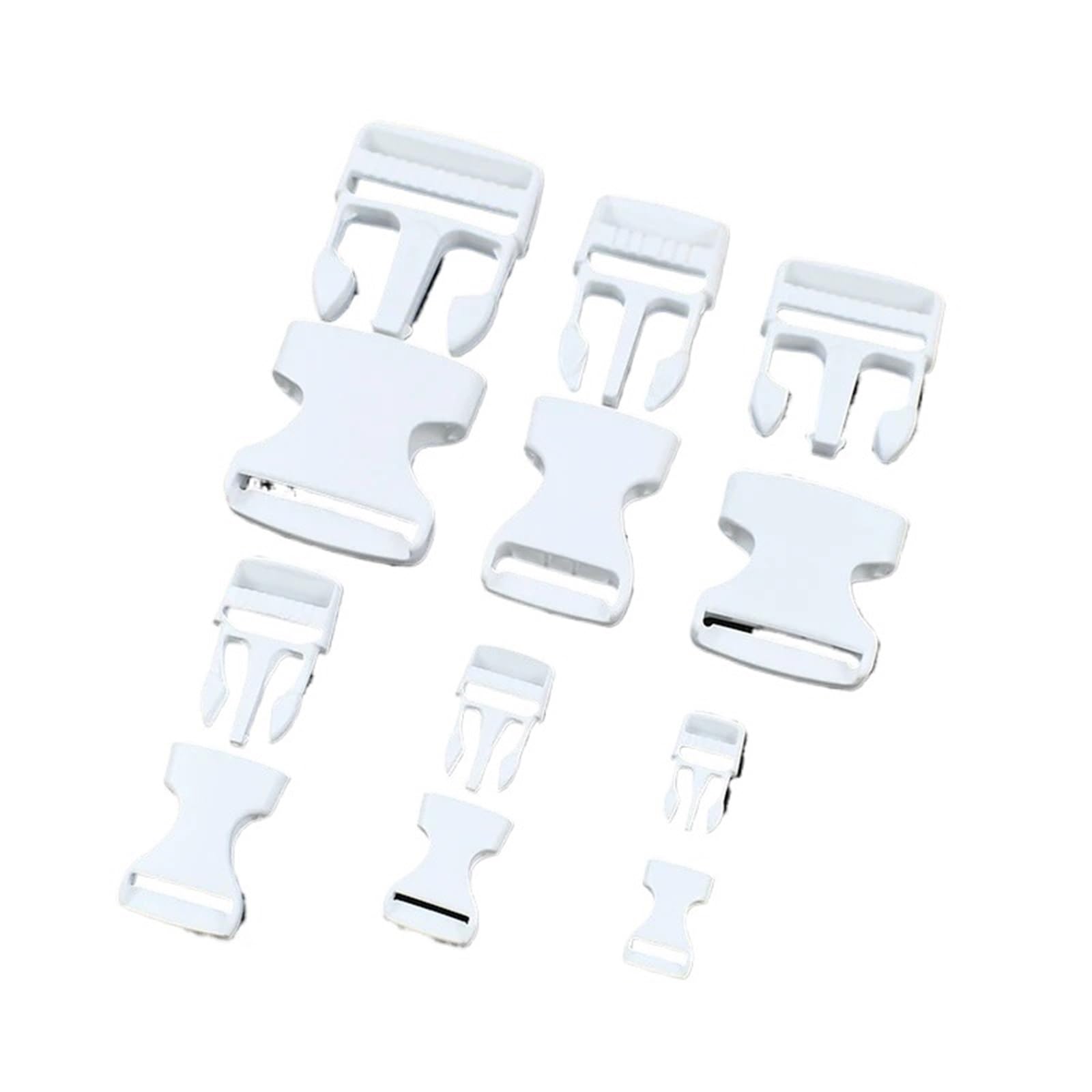 Schnallen und Clips für Rucksäcke 2/5/10 Stück 10–38 mm verstellbare Kunststoffschnallen mit Schnellverschluss for Rucksackgurte, weiße Paracord-Fallschirmschnalle, DIY-Clips(A-38mm,20Pcs)